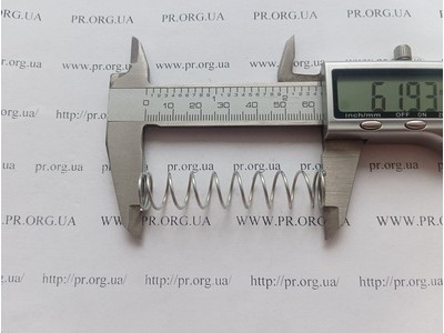 Пружина стиснення 1 х 13 х 62 (Артикул: G1477)