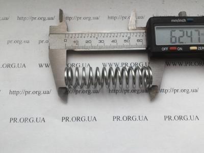 Пружина стиснення 2 х 16 х 62,5 (Артикул: S4557)