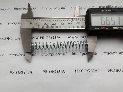 Пружина стиснення 1 х 9,5 х 66,5 (Артикул: S5540)