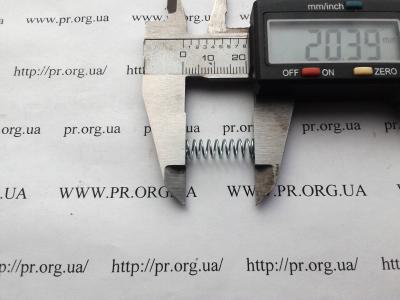 Пружина стиснення 0,6 х 6 х 20,4 (Артикул: S6927)